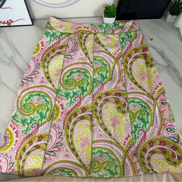 Chadwicks Paisley Midi Skirt - Pink, Green, Yellow - Picture 5 of 8